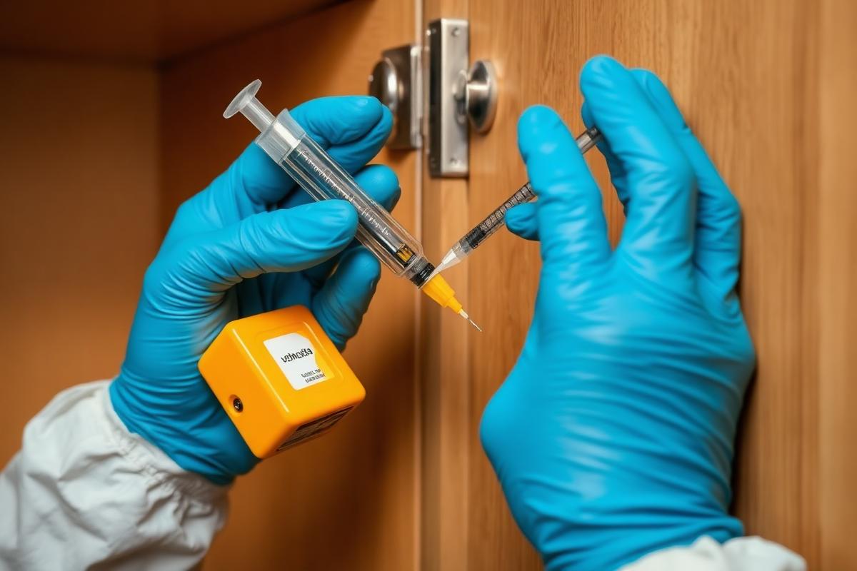 Pest control technician applying cockroach gel bait inside a Kempton Park kitchen cupboard