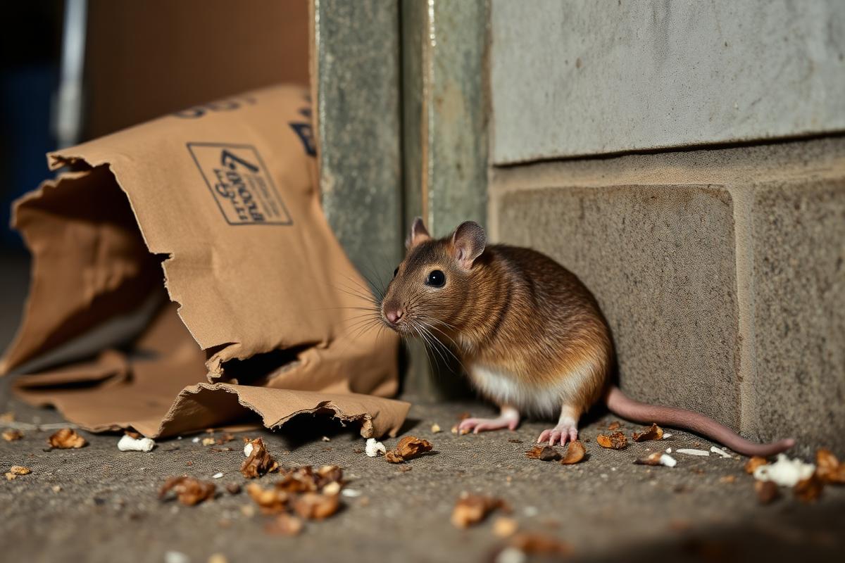 A brown Norway rat photographed at ground level